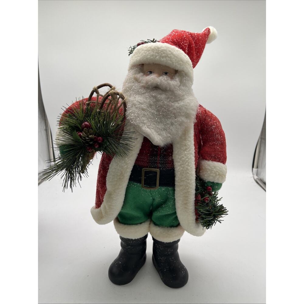 Vintage Victorian Father Christmas Santa Figurine 17" Old World St Nick Decor